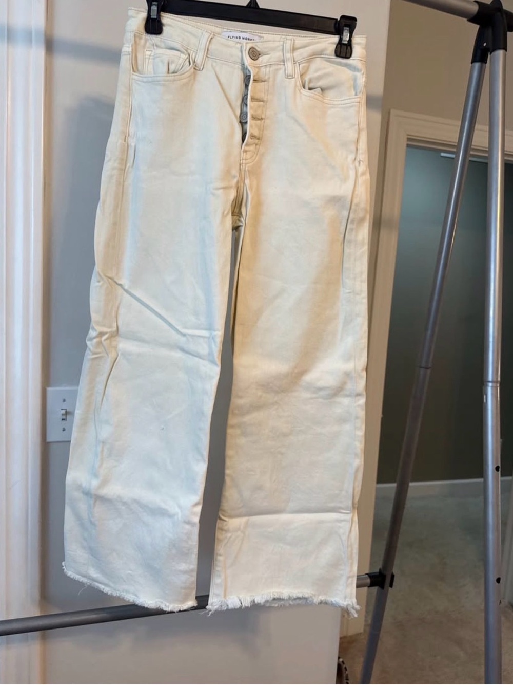 Cream Flying Monkey High Rise Cropped Jeans